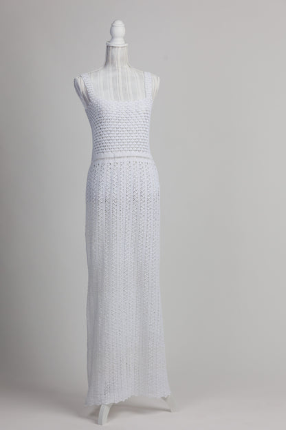 ELARA Crochet Dress - White