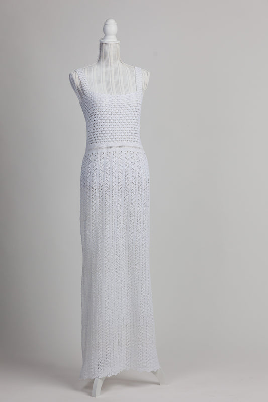 ELARA Crochet Dress - White