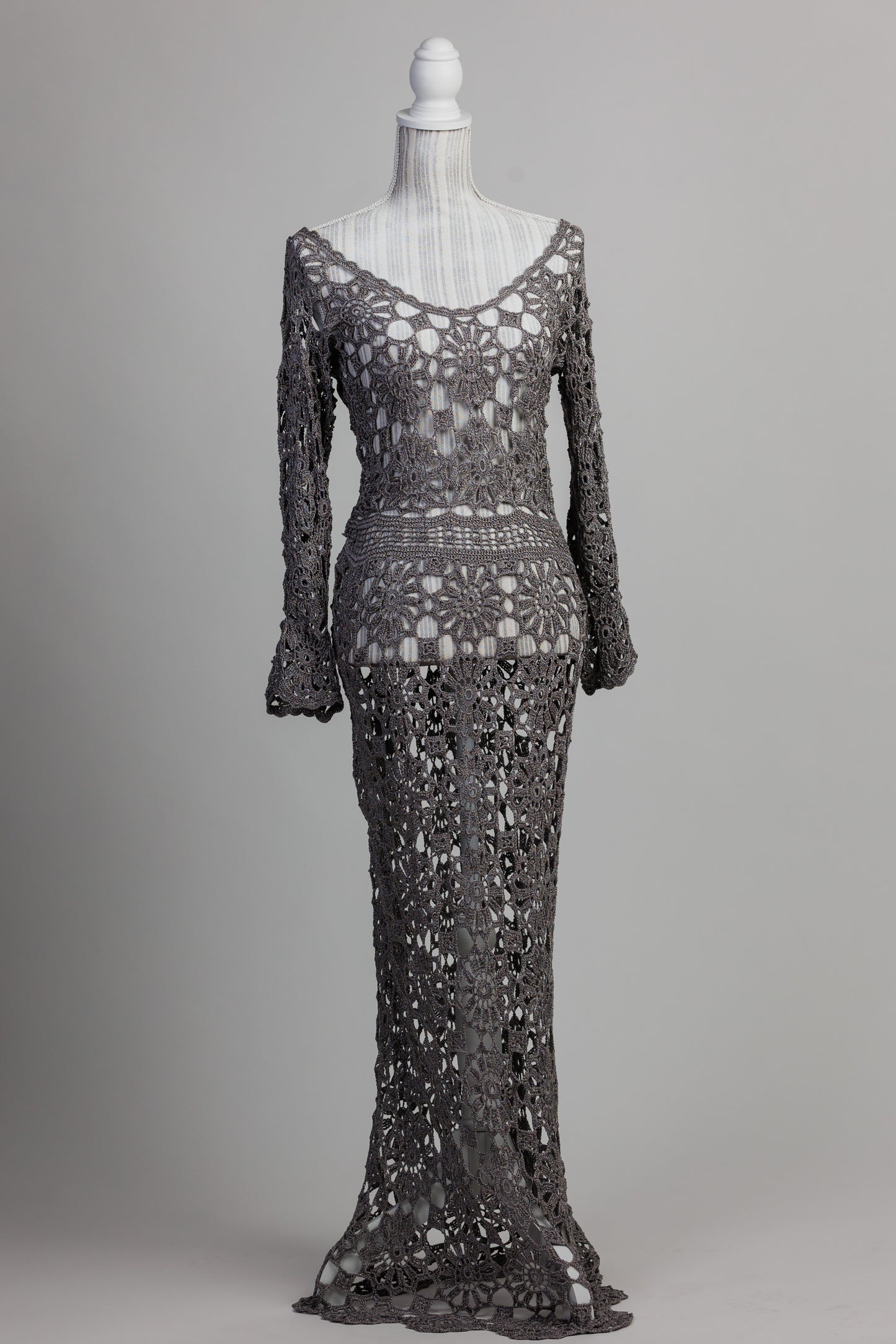 LIVIA Crochet Dress - Graphite