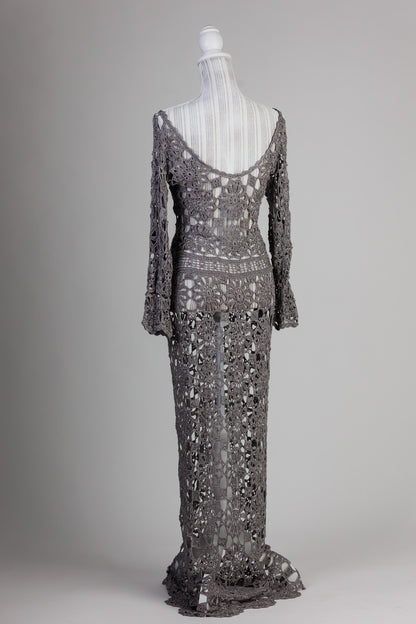 LIVIA Crochet Dress - Graphite