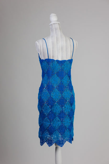 NEREA Crochet Dress - Blue