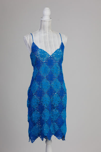 NEREA Crochet Dress - Blue
